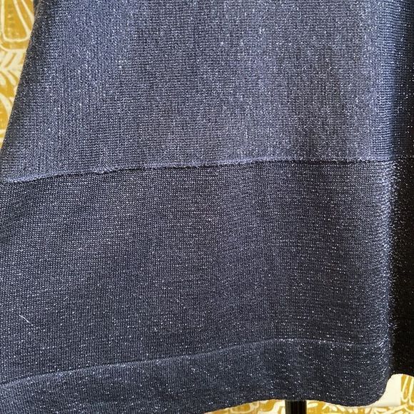 NWT Soft Surroundings Eudora Woven Cold Shoulder Twinkle Sweater in Navy size 1X - Picture 4 of 10